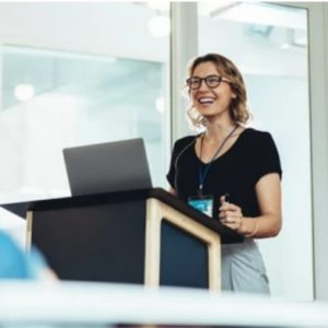 Presenter at Podium